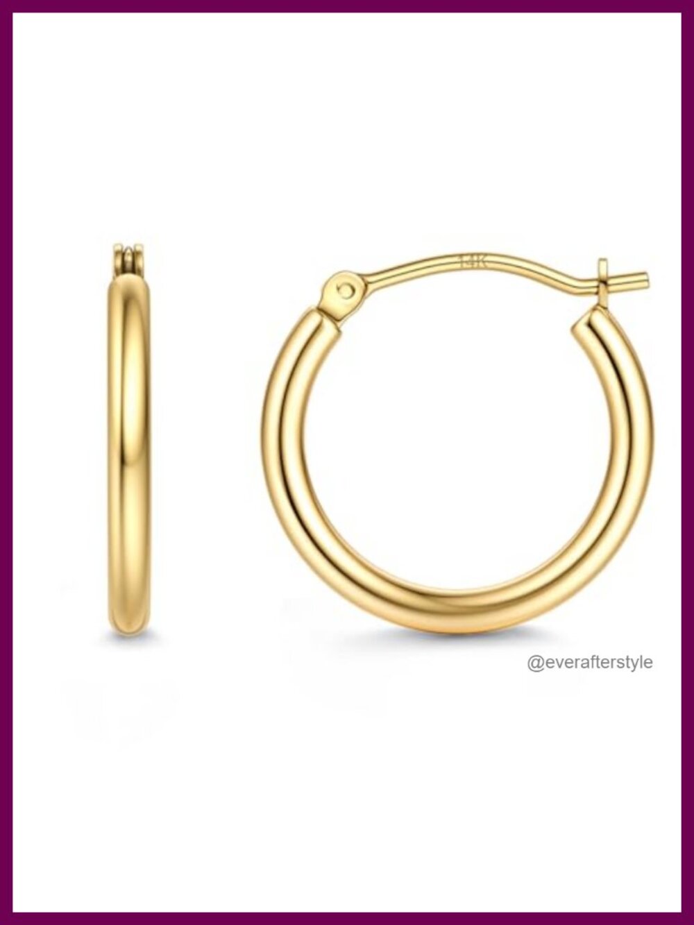 14K Gold Plated Hoop Earrings, Hypoallergenic for Sensitive Ears, Lightweight